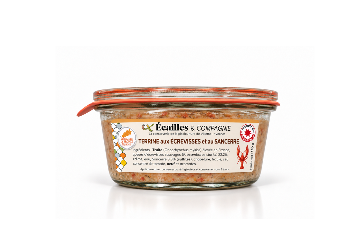 Terrine aux Ecrevisses et aux Sancerre 180g - Ecailles et Compagnie