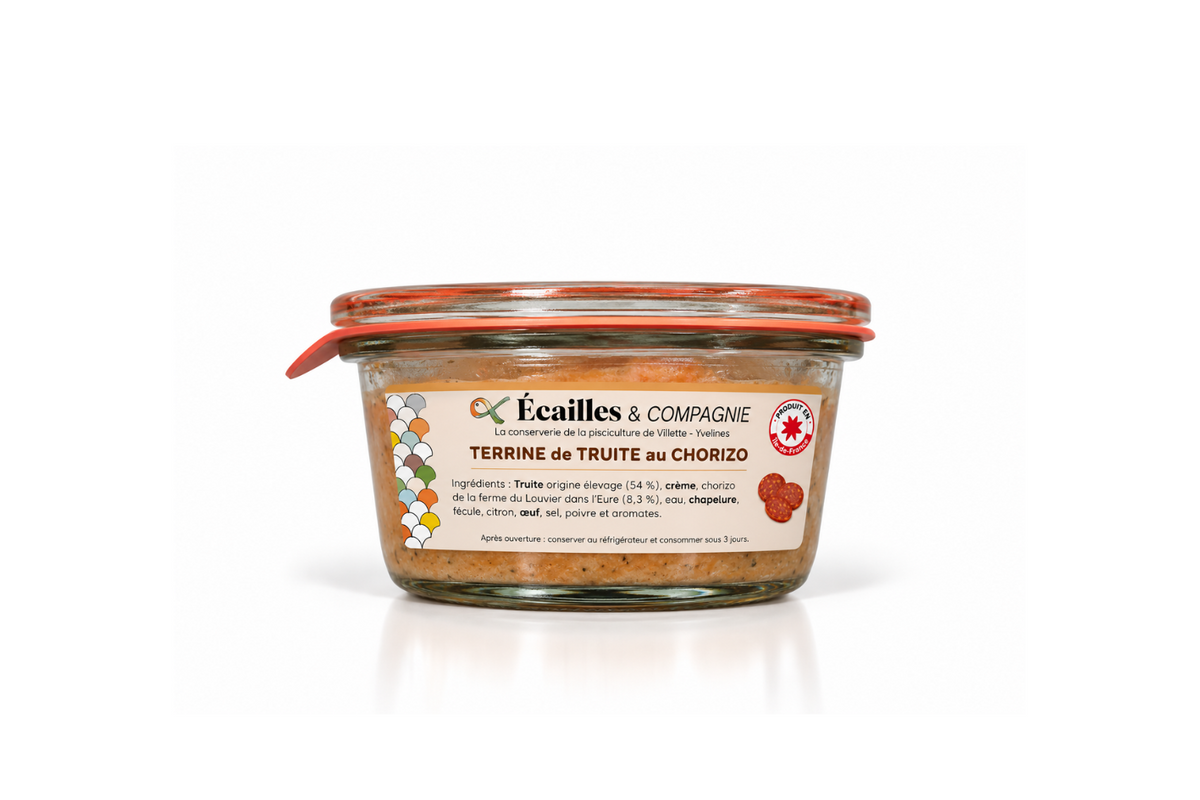 Terrine de Truite au Chorizo 180g - Ecailles et Compagnie
