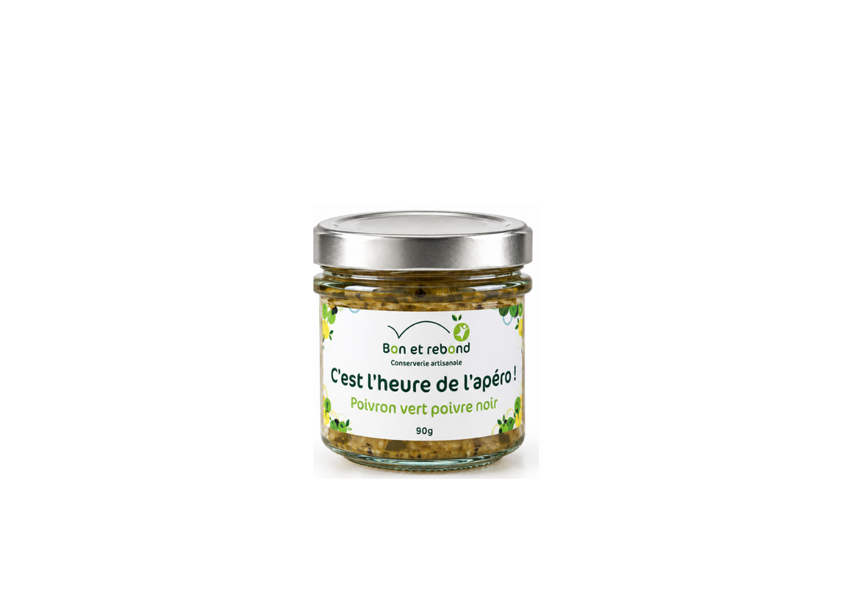 Tartinade Poivron Vert Poivre Noir 90g - Bon et Rebond