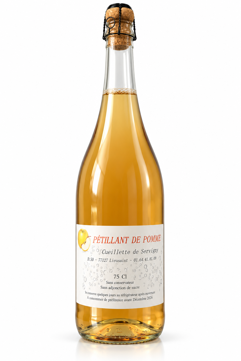 Jus de Pomme Pétillant 75cl - Ferme de Servigny