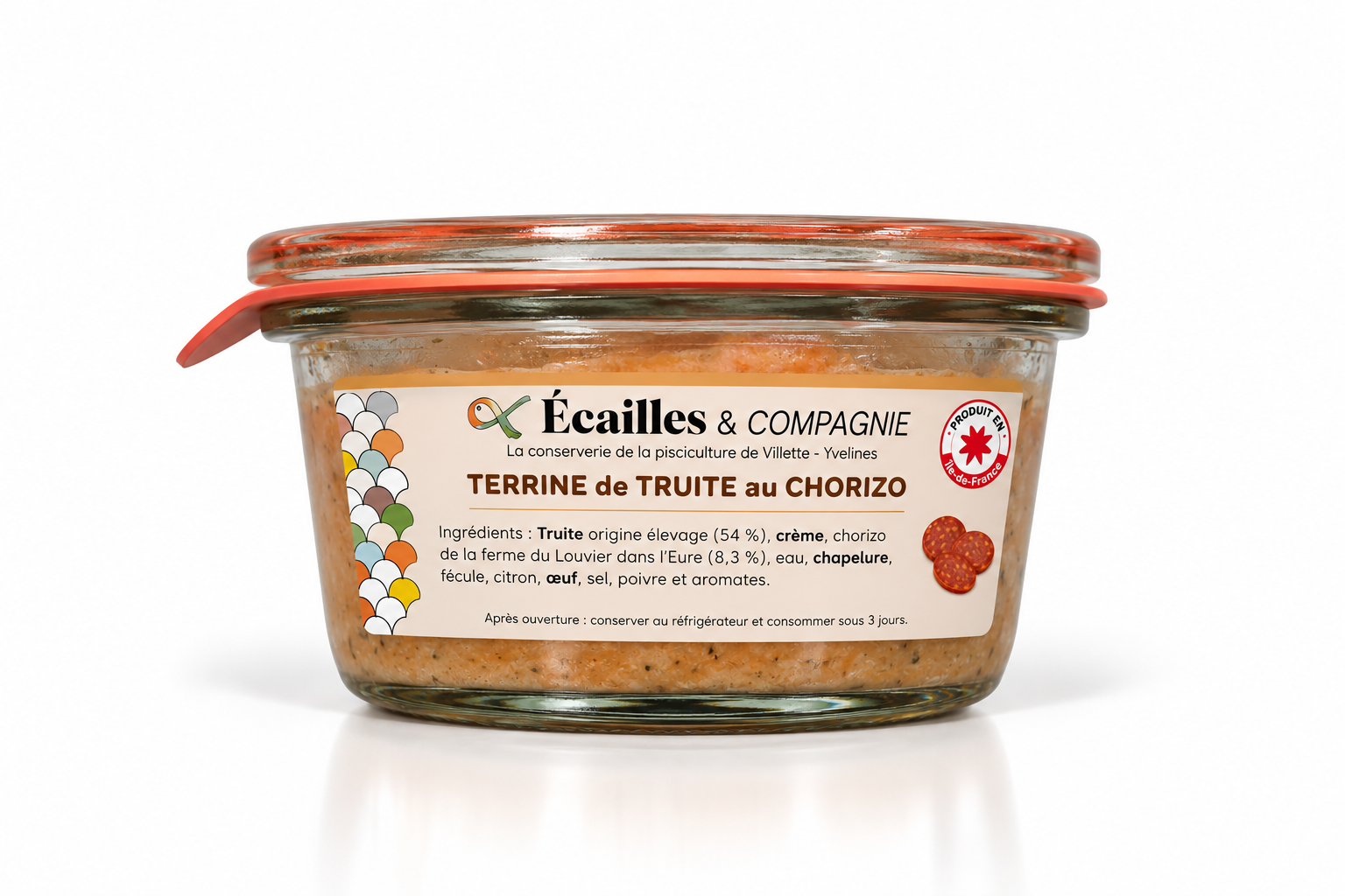 Terrine de Truite au Chorizo 180g - Ecailles et Compagnie