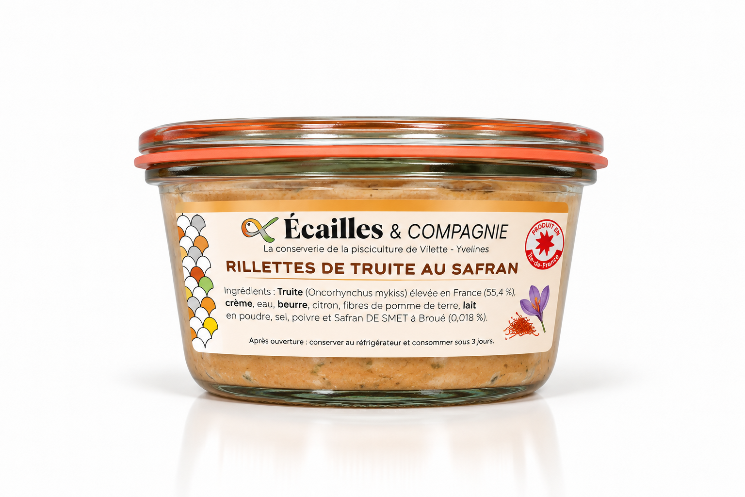 Rillettes de Truite au Safran 180g - Ecailles et Compagnie